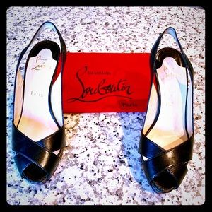 Christian Louboutin Slingback Leather Pumps 37
